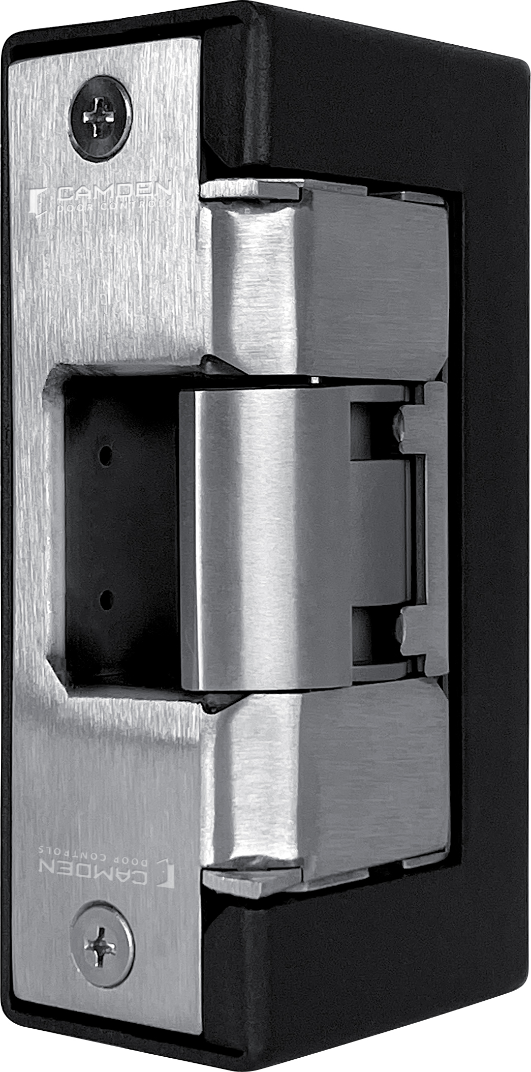 CX-ED1959-MB Outdoor Rated Electric Strike with Metal Mounting Box for Exterior Doors and Gates - Grade 1 - Stainless Steel